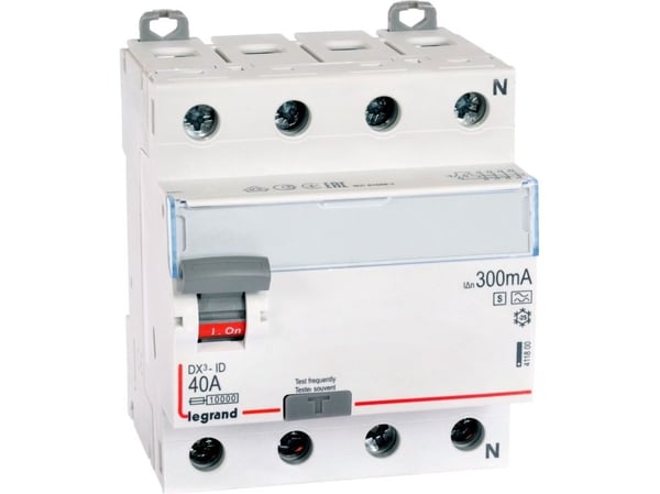 Legrand jordfelsbrytare 4P 40A 0,3A typ A-S P304 DX3 (411800)