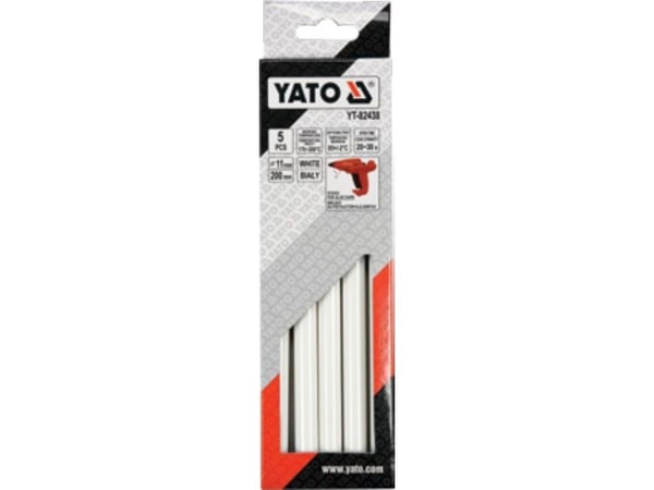 Yato limstaver, 11 mm x 200 mm, hvite, 5 stk. YT-82438