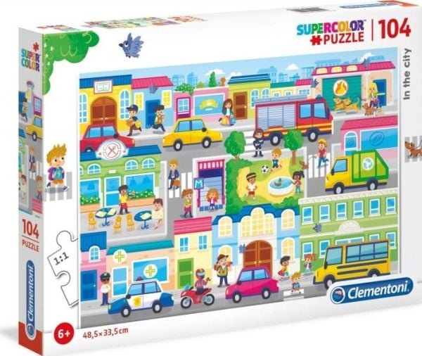 Clementoni Puslespill 104 brikker Super Color - I byen