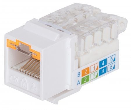 Intellinet 790758, Tasainen, Valkoinen, RJ-45, Naaras, Kulta, 22/26