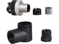 Liitin M12 4P kulmaliitin uros