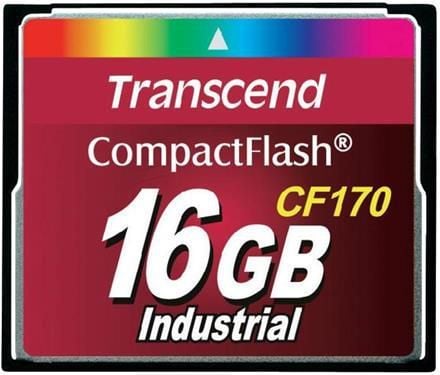 Transcend CF170, 16 GB, CompactFlash, MLC, 90 MB/s, 60 MB/s, Lämmönkestävä, Iskunkestävä