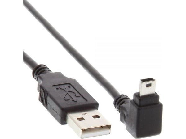 InLine 34210, 1 m, USB A, Mini-USB B, USB 2.0, Hankjønn/hankjønn, Sort