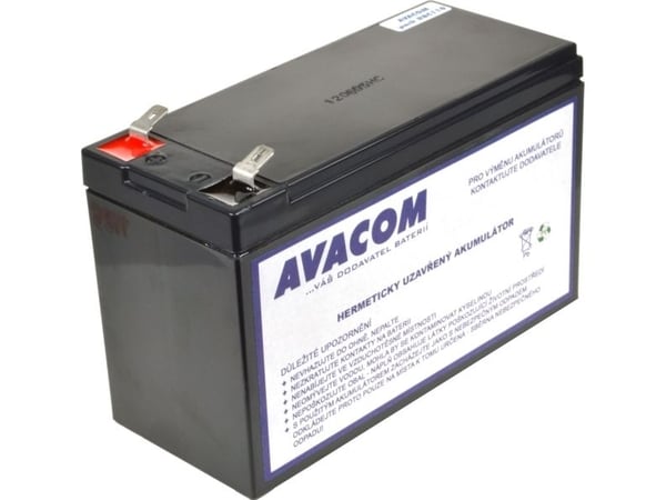 AVACOM AVA-RBC110, Forseglet blysyre (VRLA), 12 V, 7,2 Ah, 1 stykker, Sort, Part Numbers: APCRBC110 RBC110 Modely: BC500-RS BC650-RS BC750-RS BE550...