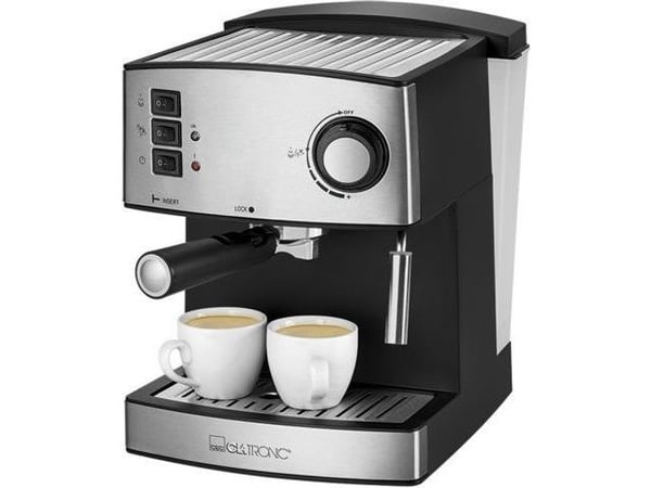 Clatronic ES 3643 - Kaffemaskin med melkeskummer - 15 bar - rustfritt stål