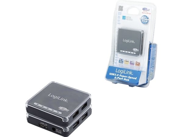 LogiLink USB 3.0 Hub 4-Port - Hub - 4 x SuperSpeed USB 3.0 - stasjonær