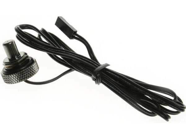 Bitspower tätningsplugg med temperatursensor G1/4 tum IG - 90 cm, blank svart
