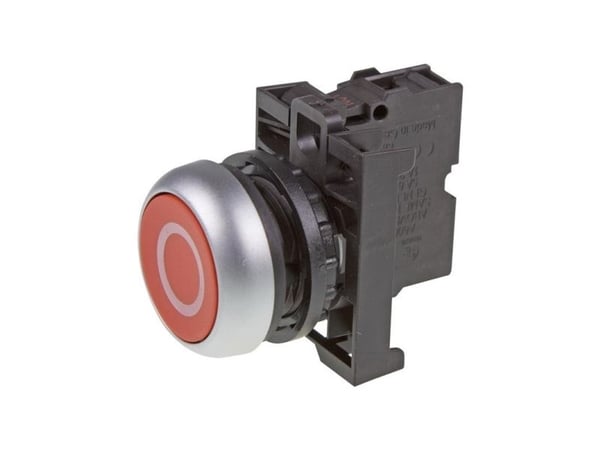 Eaton M22-D-R-X0/K01, Nappi, Punainen, Valkoinen, Muovi, IP66, IP67, IP69