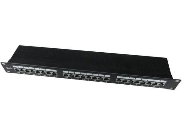Gembird NPP-C624-002 - Patchpanel med kabelstyring - CAT 6 - STP - svart - 1U - 19" - 24 porter