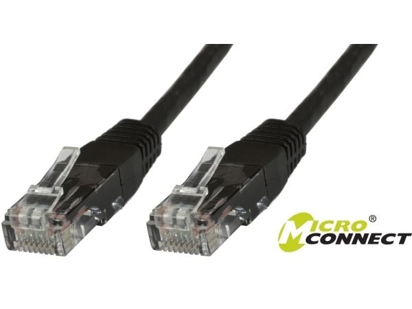 MicroConnect Value Pack - Nettverkskabel - RJ-45 (hann) til RJ-45 (hann) - 50 cm - 6 mm - UTP - CAT 6 - rund, flertrådet - svart (en pakke 10)