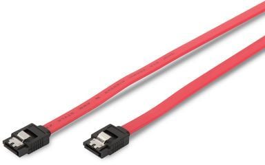 ASSMANN - SATA-kabel - Serial ATA 150/300/600 - SATA til SATA - 30 cm - låst, formstøpt, flat - rød