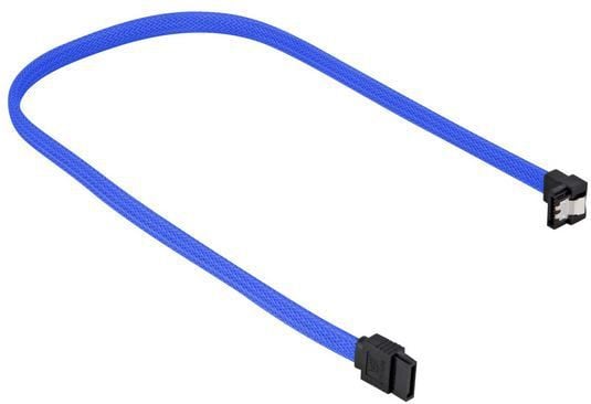 Sharkoon - SATA-kabel - Serial ATA 150/300/600 - SATA (hunn) til SATA (hunn) - 30 cm - hasp, 90°-kontakt - blå