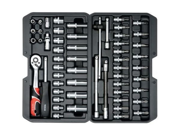 Yato YT-14501, Pipenøkkelsett, 56 stykker, Kromfarget, Kromvanadiumstål, 1,85 kg