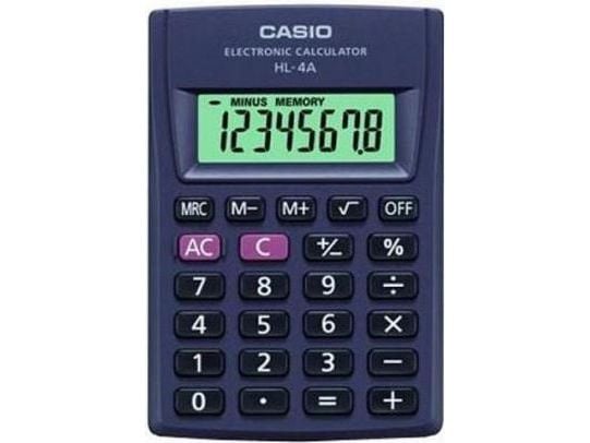 Casio HL-4A, Lomme, Grunnleggende, 8 sifre