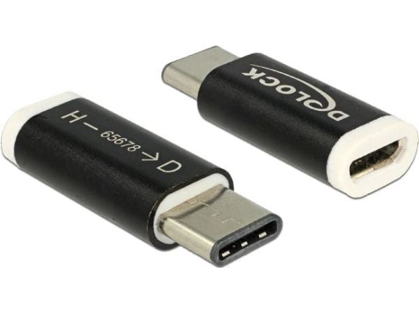 Delock - USB-adapter - USB-C (hane) till mikro-USB typ B (hona) - USB 3.1 - svart
