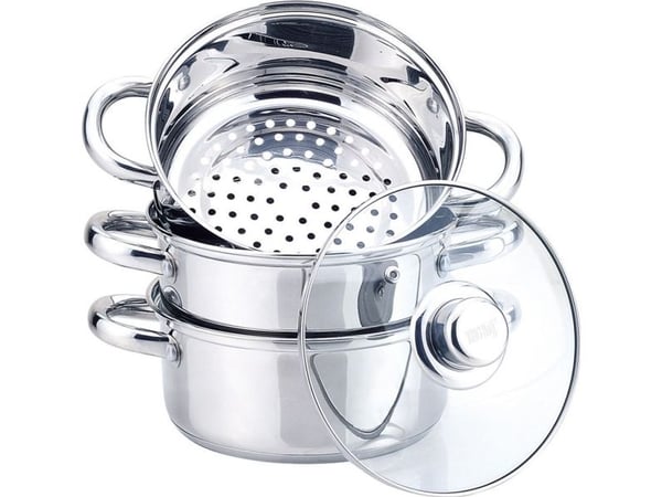 King Hoff dampkokergryte i stål, 5 deler, 24 cm, 5 l, "Kinghoff"