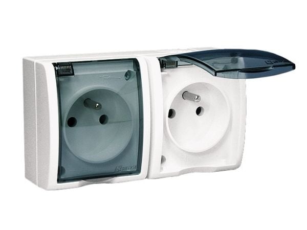 Kontakt-Simon AQGZ1-2Z/11A, Valkoinen, Muovi, IP54, 250 V, 122 mm, 46 mm