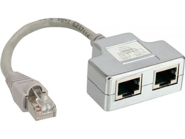 InLine 69932A, RJ-45, 2 x RJ-45, 0,15 m, Grå
