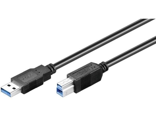 Goobay 93655, 1,8 m, USB A, USB B, USB 3.2 Gen 1 (3.1 Gen 1), Hankjønn/hankjønn, Sort