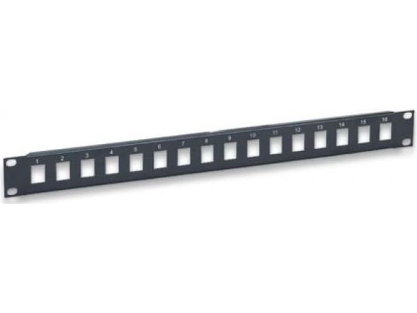 Intellinet Network Solutions Tomt 16-porters panel for Keystone-moduler 1U 19" svart (513593)