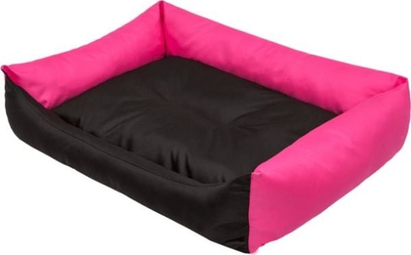 Hobbydog hundeseng Eco - rosa sider og svart pute XXL