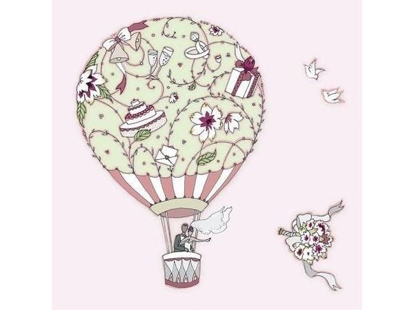 Clear Creation Karnet slubny Swarovski kvadrat ballong (CL1901)