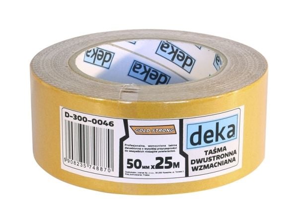 Deka dubbelhäftande förstärkt maskeringstejp Gold Strong 50 mm x 25 m (D-300-0046)