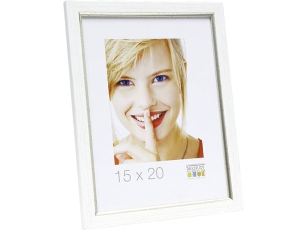 Deknudt S46AF1, Enkel bilderamme, Plast, Sølv, Hvit, 15 x 20 cm, Rektangulær, Landskap