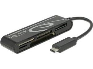 Delock USB 2.0 kortinlukija USB Type-C uros 5 korttipaikkaa - Kortinlukija - all-in-1 (Multi-Format) - USB-C