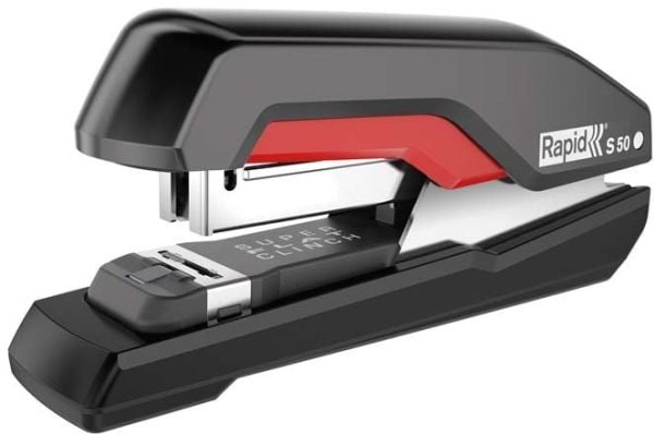 Rapid Supreme S50 - Stiftemaskin - 50 ark - 24/6-24/8+, 26/6-26/8+ - ABS-plast, metall - svart, rød