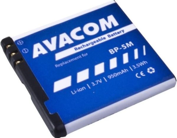 Batteri AVACOM GSNO-BP5M-S950A for Nokia N81, 6500 Li-ion 3,7V 950mAh (BP-5M)