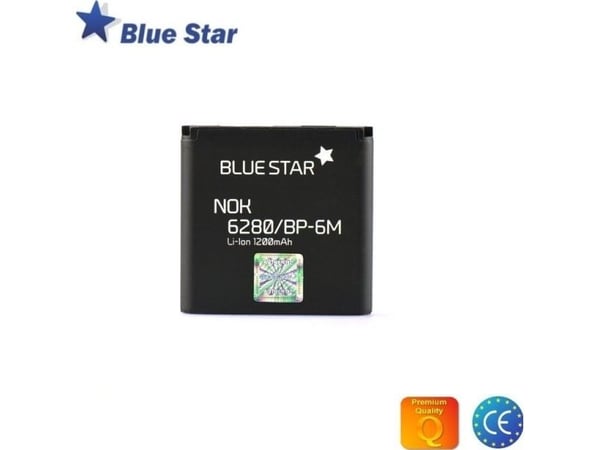 Blå Star-batteri til Nokia 9300 3250 6280 N73 N93 Li-Ion 1200 mAh (BP-6M) Analog