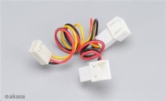 Akasa - Fläktadapter - 3 PIN intern effekt (hona) till 3 PIN intern effekt (hane)