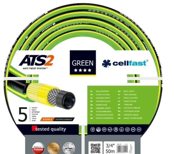 CELLFAST GREEN GARDEN HOSE ATS2 KOKO: 3/4" PITUUS: 50m