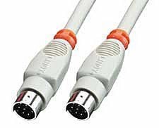 Lindy 8 Pin Mini DIN Cable 2 m, Grå, 2 m, Hankjønn/hankjønn, 8p Mini DIN