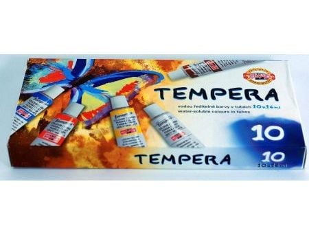 Koh I Noor Temperafarger Tempery 10 farger 16 ml