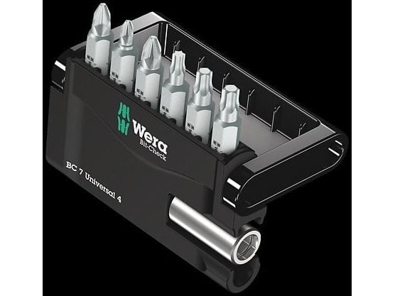 Wera 05135810001, 6 stykker, Philips, PZ 1, PZ 2, 1x 1/4"x50 mm 1x PZ 1x25 mm 1x PZ 2x25 mm 1x PH 2x25 mm 1x TX 15x25 mm 1x TX 20x25 mm 1x TX 25x25 mm