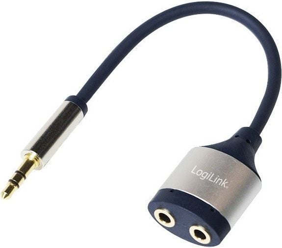 LogiLink CA1100, Blå, 3.5 mm, 2x 3.5 mm, Hankjønn, Hunkjønn, 0,18 m