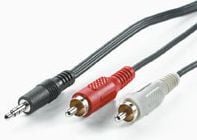 ROLINE 11.09.4341, 3.5mm, Hankjønn, 2 x RCA, Hankjønn, 1,5 m, Svart, Rød, Hvit