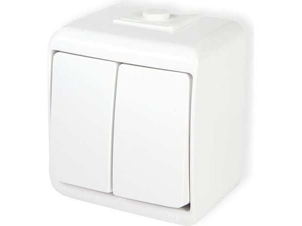Karlik WHE-2, Trykknapkontakt, IP54, 250 V, 10 A