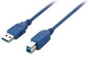 Equip 128291, 1 m, USB A, USB B, USB 3.2 Gen 1 (3.1 Gen 1), Hanstik/Hanstik, Blå
