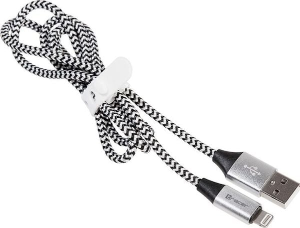 Tracer - Lightning-kabel - Lightning han till USB han - 1 m - sort, sølv