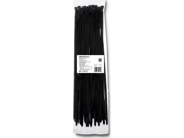 Qoltec - Nippusiteet - 40 cm - musta (50 kpl pakkauksessa)