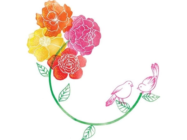 Clear Creation kortpakke Swarovski kvadrat - fargerike blomster (CL2617)