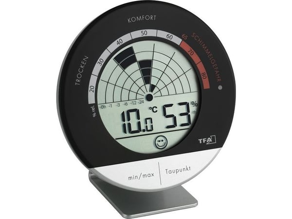 TFA Radar - Termo-hygrometri - digitaalinen - sort, sølv