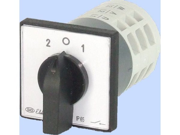 Elektromet Nokkakytkin 2-0-1 3P 12A IP65 Arc E12-72 ja levy (921272)