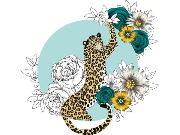 Clear Creation kort med Swarovski kvadrat Gepard blomster (CL1424)