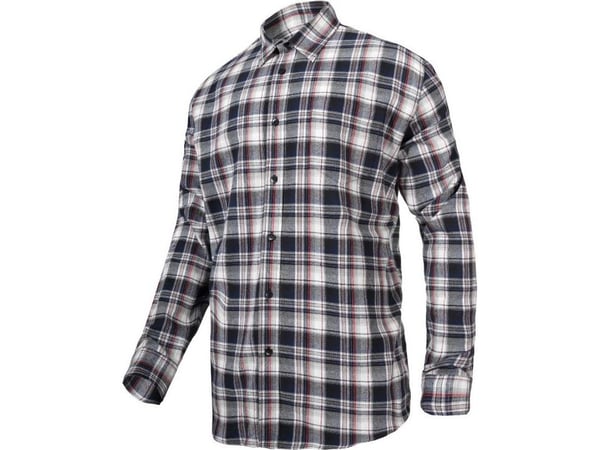 Lahti Pro flanellskjorte i bomull grå/svart rutete str. XL (L4180404)