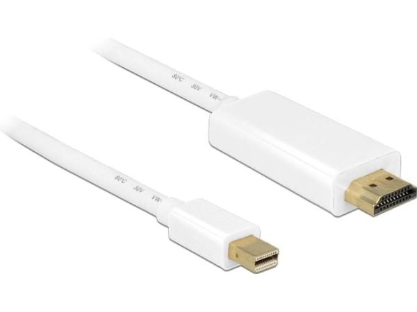 Delock - Adapterkabel - Mini DisplayPort hann til HDMI hann - 2 m - hvit