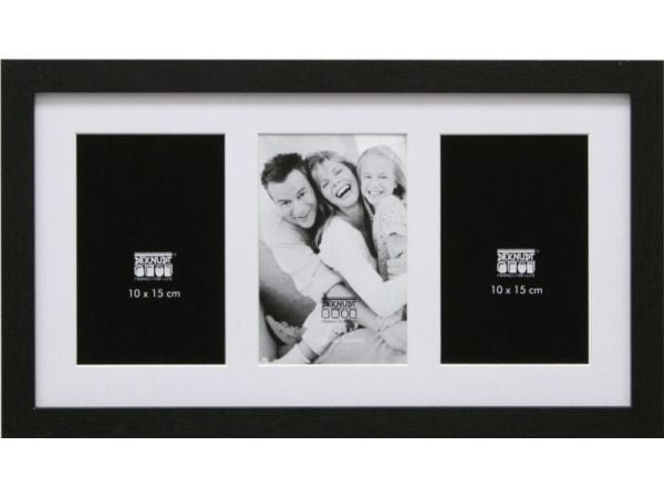 Deknudt S66KA3, MDF, Glass, Tre, Sort, 3 bilder i 1 ramme, Bord, Vegg, 10 x 15 cm, Rektangulær